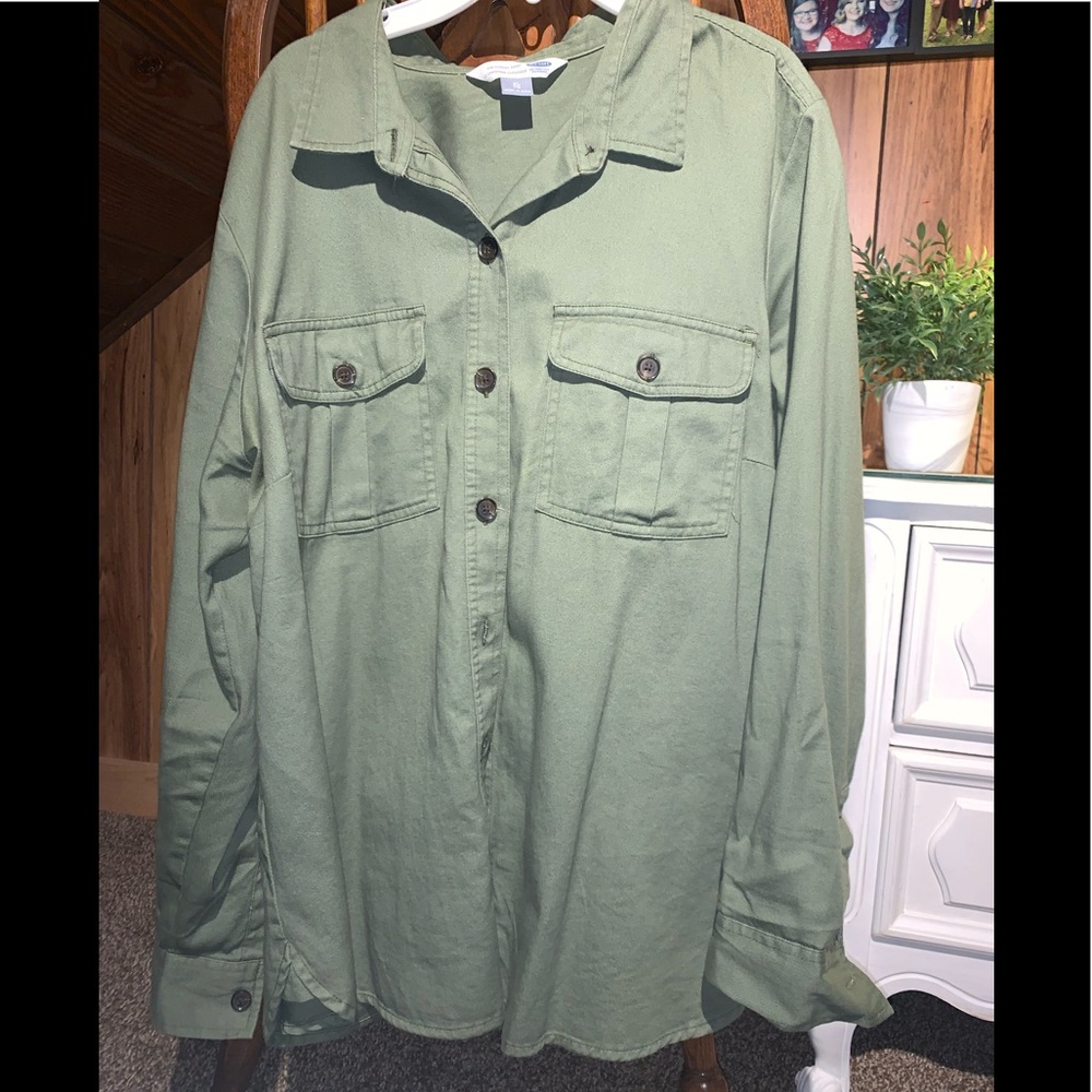 Army Green button up shirt